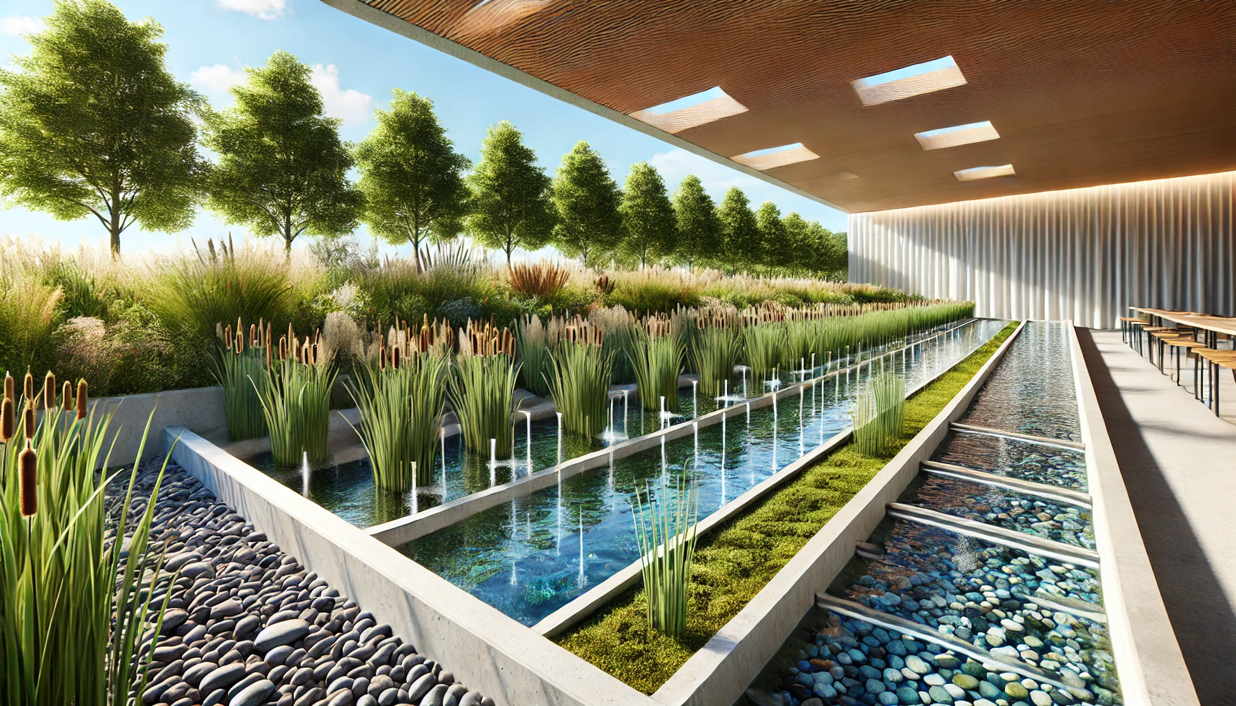 Sistema di fitodepurazione in un ambiente paradisiaco